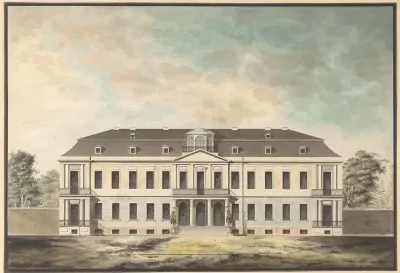 Ontwerp voor de voorgevel van een villa