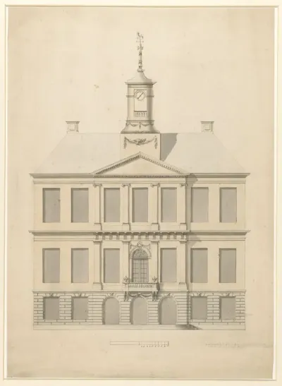 Ontwerp voor de voorgevel van het stadhuis te Weesp