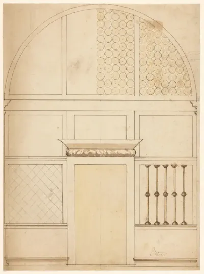 Ontwerp voor de wand van een kapel