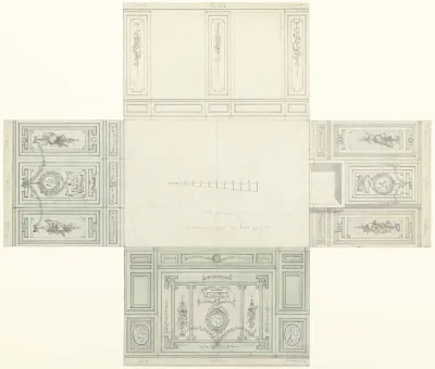 Ontwerp voor de wanddecoraties van een slaapkamer op Drakesteyn