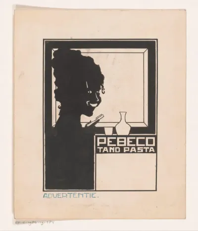 Ontwerp voor een advertentie van Pebeco tandpasta