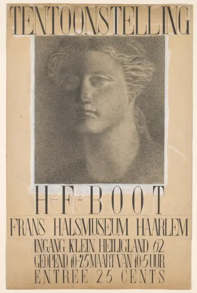 Ontwerp voor een affiche van een tentoonstelling van H.F. Boot in het Frans Hals Museum in Haarlem