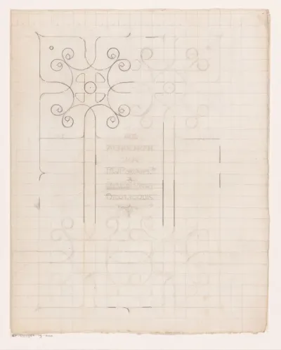 Ontwerp voor een albumblad als aandenken van R.W.P. de Vries Jr. en J.H.C. de Vries-Stoutjesdijk