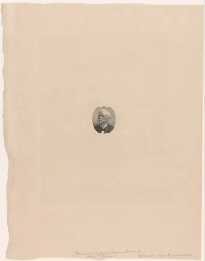 Ontwerp voor een bankbiljet met een portret van de president van de Braziliaanse Bank