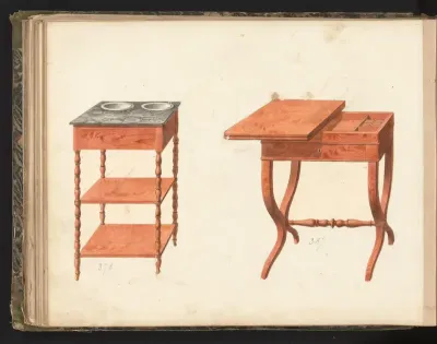 Ontwerp voor een ‘bijzettafel’ en een speeltafel