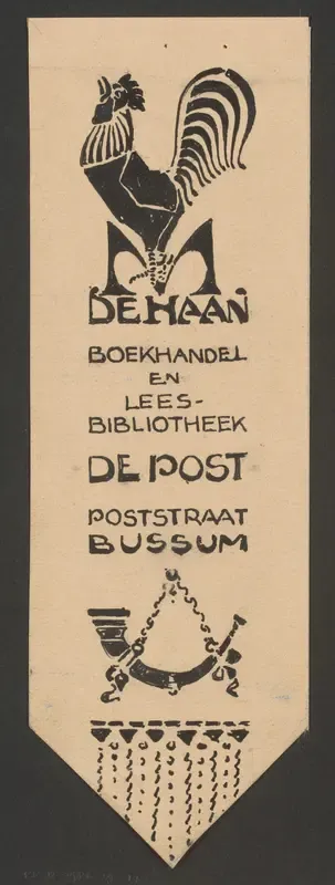 Ontwerp voor een boekenlegger van boekhandel De Haan te Bussum