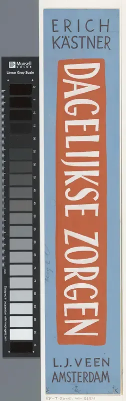 Ontwerp voor een boekrug voor: Erich Kästner, Dagelijkse zorgen. Liedjes en proza 1945-1948 (Der tägliche Kram), 1950