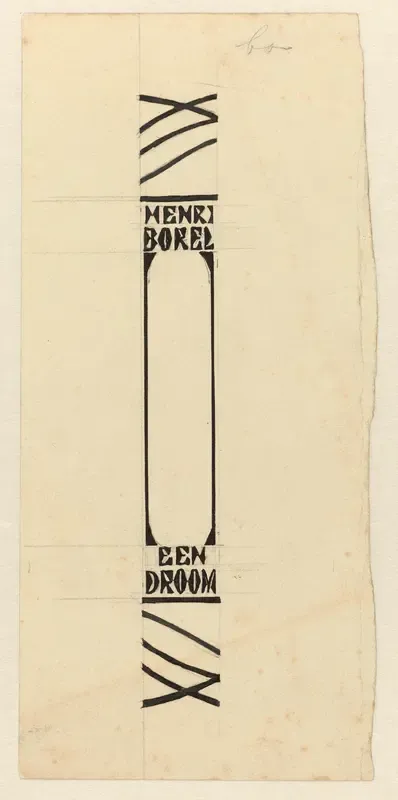 Ontwerp voor een boekrug voor: Henri Borel, Een droom, 1899