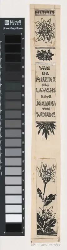 Ontwerp voor een boekrug voor: Johanna van Woude, Van de muziek des levens, 1896