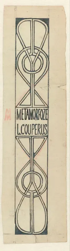 Ontwerp voor een boekrug voor: Louis Couperus, Metamorfoze, 1897