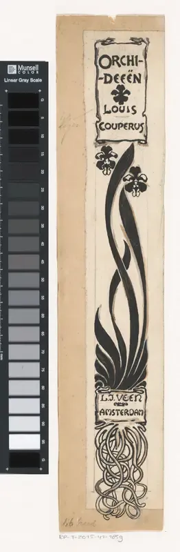 Ontwerp voor een boekrug voor: Louis Couperus, Orchideeën, 1895