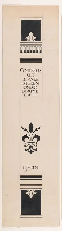 Ontwerp voor een boekrug voor: Louis Couperus, Uit blanke steden onder blauwe lucht, 1912-1913
