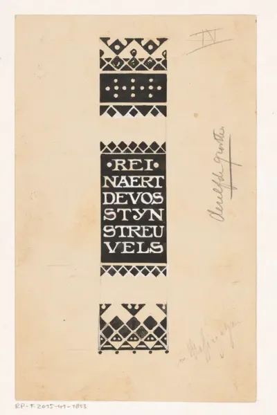 Ontwerp voor een boekrug voor: Stijn Streuvels, Reinaert de Vos, 1910
