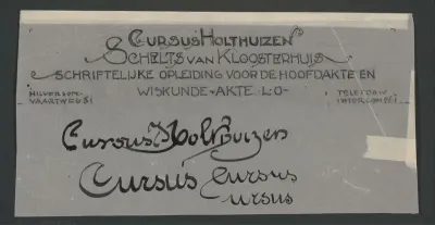 Ontwerp voor een briefhoofd van Cursus Holthuizen