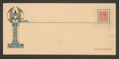 Ontwerp voor een briefkaart van het Victoria Hotel in Amsterdam