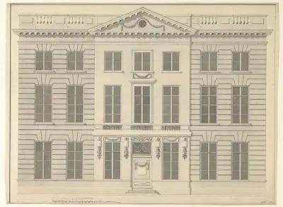 Ontwerp voor een classicistische woonhuisgevel