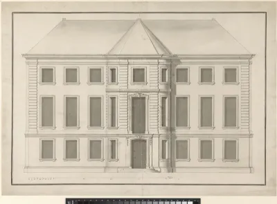 Ontwerp voor een classicistische woonhuisgevel