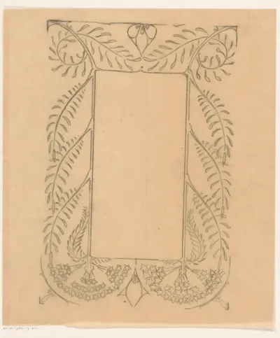 Ontwerp voor een decoratief kader met plantmotieven