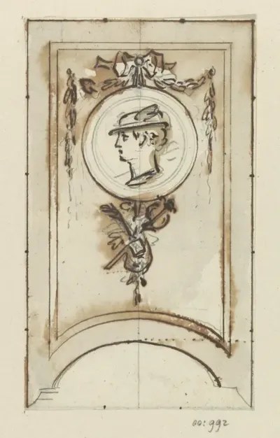Ontwerp voor een decoratieve schildering met Mercurius