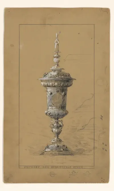 Ontwerp voor een dekselbokaal in renaissance-stijl