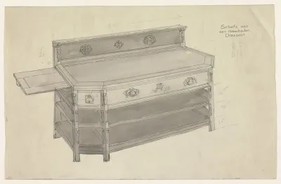 Ontwerp voor een ebbenhouten dressoir