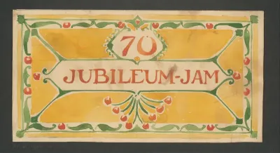 Ontwerp voor een etiket voor jublileumjam
