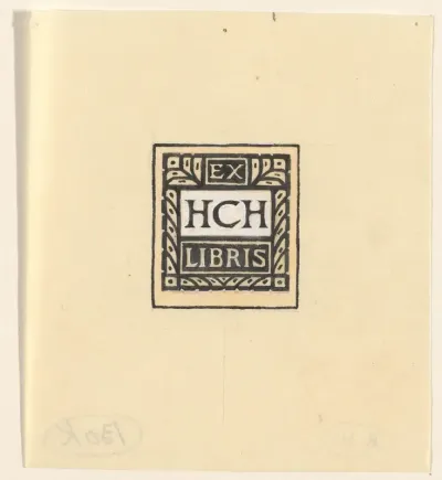 Ontwerp voor een ex libris met de initialen H.C.H.