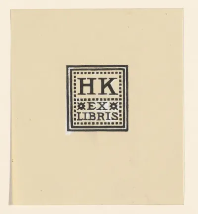 Ontwerp voor een ex libris met de initialen H.K.