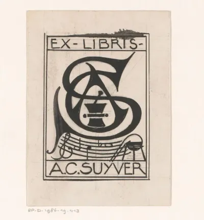 Ontwerp voor een ex libris van A.C. Suyver