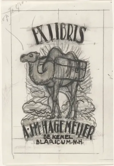 Ontwerp voor een ex libris van Antonius Johannes Maria Hagemeijer