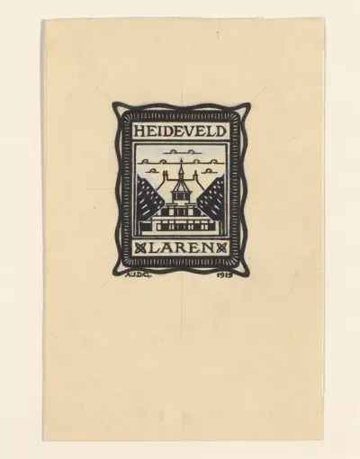 Ontwerp voor een ex libris van Heideveld te Laren
