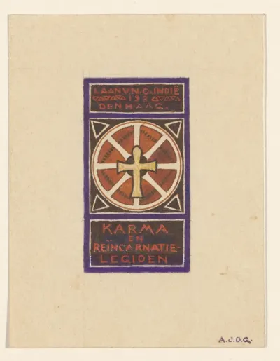 Ontwerp voor een ex libris van het Karma en Reïncarnatie-Legioen te Den Haag