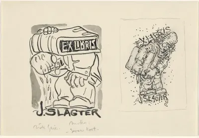 Ontwerp voor een ex libris van J. Slagter