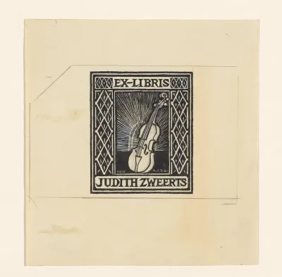 Ontwerp voor een ex libris van Judith Zweerts
