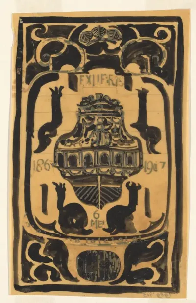Ontwerp voor een ex libris voor D. Goedkoop