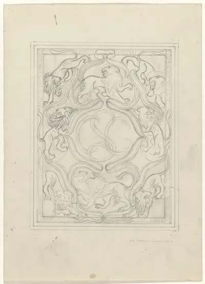 Ontwerp voor een ex libris voor de zoon van de kunstenaar