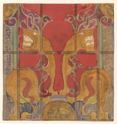 Ontwerp voor een glas in lood-koepel voor de muziekzaal van het schip J.P. Coen