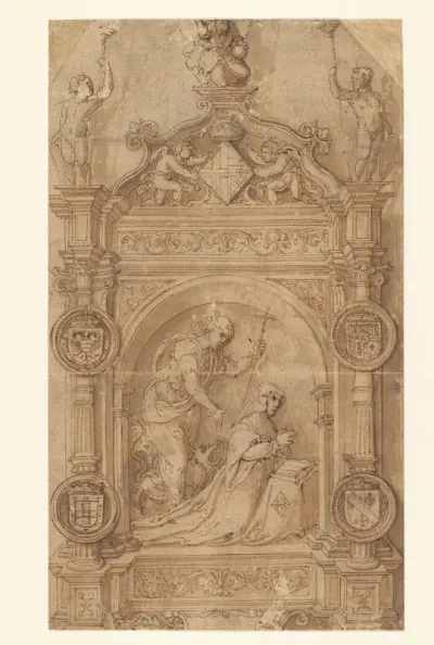 Ontwerp voor een grafmonument voor Margaretha van Oostenrijk