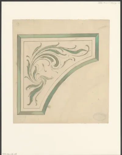 Ontwerp voor een hoekornament voor een plafond of raam