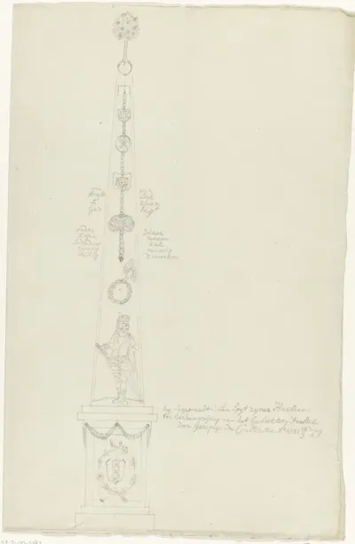 Ontwerp voor een monument bij het herstel van de oude constitutie te Amsterdam, 1787