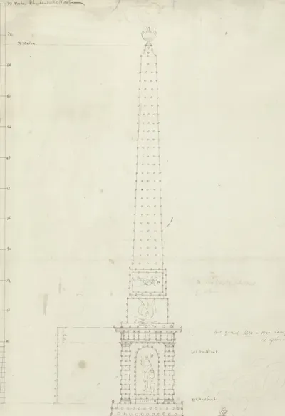 Ontwerp voor een obelisk voor het monument voor het Nationale feest ter viering van de vrede van 17 december 1799
