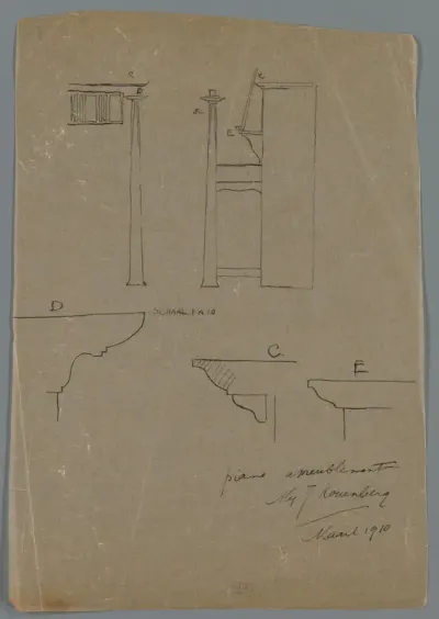 Ontwerp voor een pianomeubel