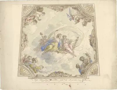 Ontwerp voor een plafondschildering met allegorie op de Zeevaart
