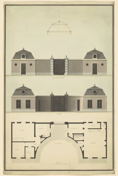 Ontwerp voor een poortgebouw annex kantoor