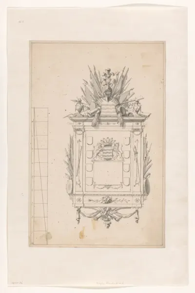 Ontwerp voor een rouwbord met het wapen van Hardenbroek