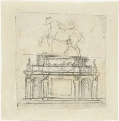 Ontwerp voor een ruiterstandbeeld van Hendrik II van Frankrijk