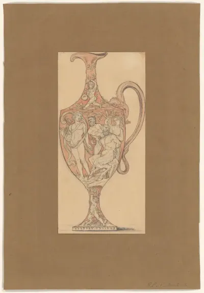 Ontwerp voor een schenkkan met Apollo en Marsyas