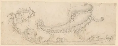 Ontwerp voor een slede in rococo-stijl