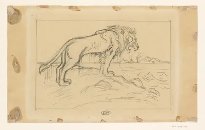 Ontwerp voor een spotprent op de Stormvloed van 1906