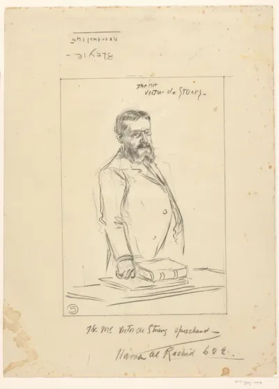 Ontwerp voor een spotprent op Victor de Stuers